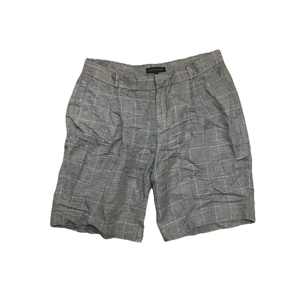 Banana Republic Modest Blue Knee Length Shorts Linen Size 4